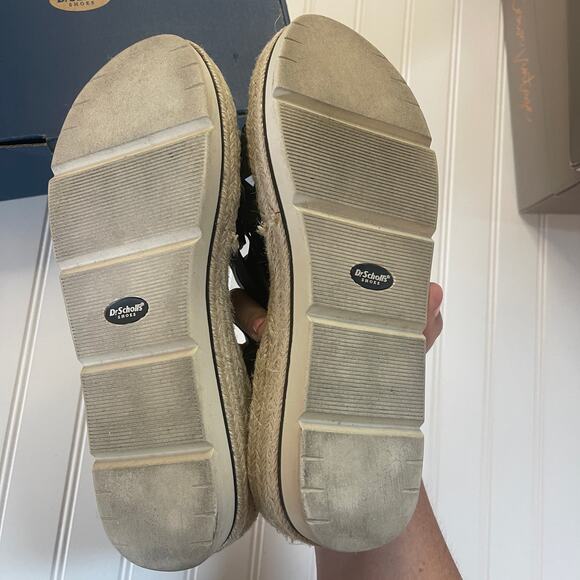 Dr Scholls Off Site Strappy Platform Espadrilles Black Sandals Size Womens 8.5 - Picture 6 of 8